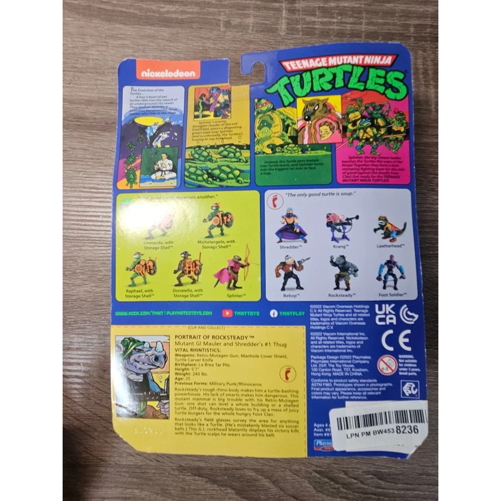 TMNT Rocksteady Action Figure Playmates Classic Collection 2022 New Retro Toy